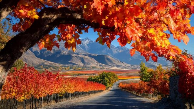 paisaje de hojas de oto&ntilde;o
