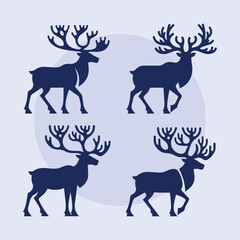 set of deer silhouettes