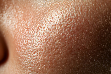 Fototapeta premium Close-up of human skin pores exhibiting texture and natural details