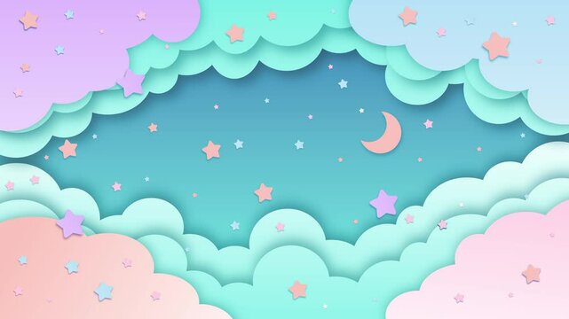 夜空のループ夢かわいい背景素材