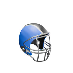 Fototapeta premium 3D Side View of Blue Football Helmet