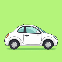 Minimalist White Car Vector Illustration