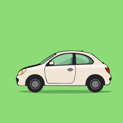 Obraz premium Minimalist White Car Vector Illustration
