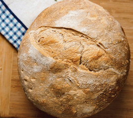 bread on a wooden board