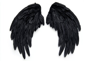 Fototapeta premium Feathered Angel Wings Isolated on Clean Background for Creative Design Use 