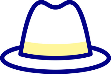 fedora hat Illustration on a white background.