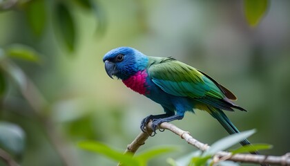 Obraz premium blue macaw parrot in the forest