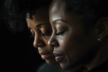 Intimate portrait capturing the bond between two African women