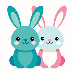 Beautiful bunnies easter card design.