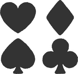  クレヨンで描いたようなトランプマークセット