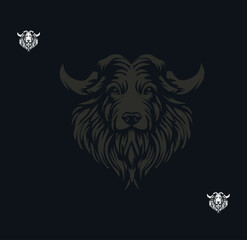 Cow vector illustration on blue background.