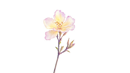 Obraz premium A flower with a stem is shown in a white background