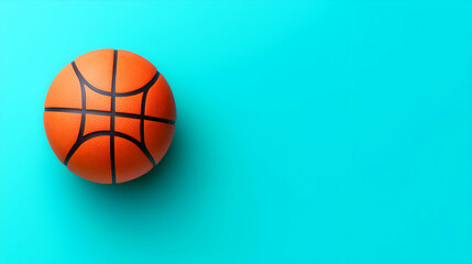 Obraz premium Orange Basketball on Blue Background