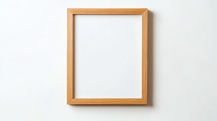 Wooden Frame with Blank White Space for Photos or Artwork Display