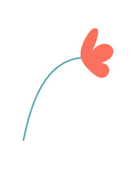 Stylish flower icon with cute design. A flat bloom illustration captures lovely plant aesthetics. Simple yet vibrant graphic element enhances nature, ideal for modern decoration or digital media.