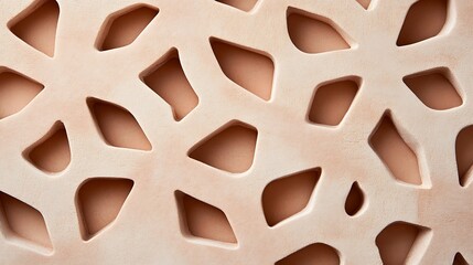 Obraz premium Abstract geometric design with textured surface and patterned openings