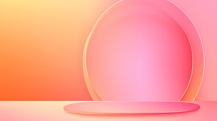 Abstract Pastel Pink and Orange Geometric Background