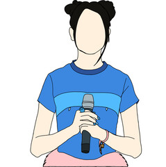 Illustration vector of Kpop fashion stage. idols of Koreans performing. K-pop female fashion idol. female singer who is singing wearing beautiful clothes