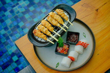 Balinese Satay Lilit – Grilled Lemongrass Skewers with Rice and Sambal