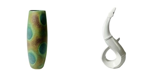 Contemporary aesthetics minimalist vase and sculpture gallery display