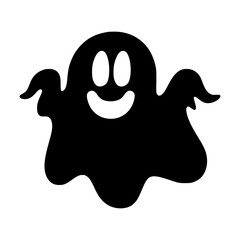 Cute Smiling Ghost Silhouette Graphic