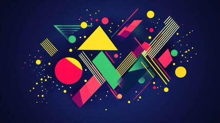 Colorful geometric shapes abstract art background, design element