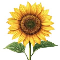 Sunflower Illustration: Vibrant Botanical Artwork Captures Natural Beauty of Eco-Friendly Gardens