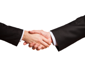 business handshake isolated on transparent