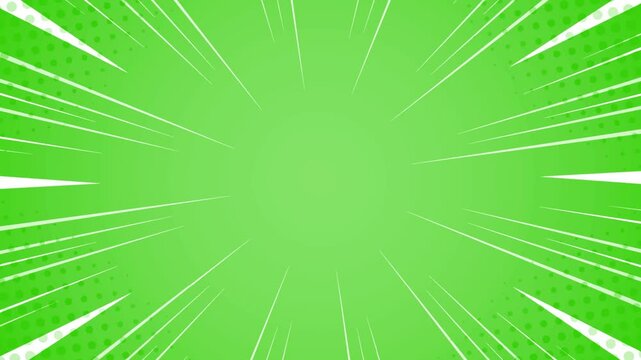Radial speed or action lines anime comic Green screen, Anime comic book Action speed lines animation effects. 
speed line animation with green screen.  Anime speed line background animation on black.
