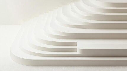 Fototapeta premium Abstract White Curved Stairs Design