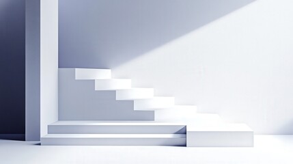 Minimalist Geometric Staircase Display