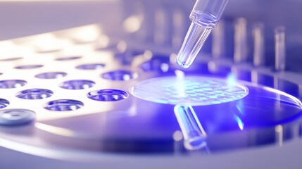 A scientist testing AI driven biosensors for real time disease detection, futuristic medical diagnostics lab with AI-assisted microfluidic analysis and holographic pathogen detection, High-tech style