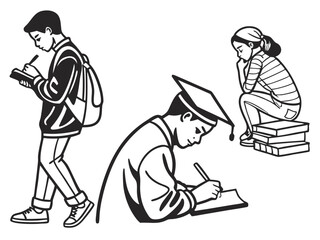 Business education icons for learning and knowledge
