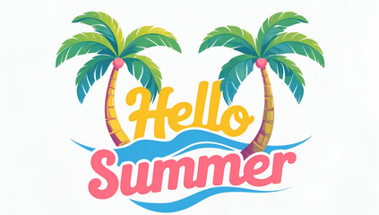 Naklejka premium Summer illustration of summer travel to the sea