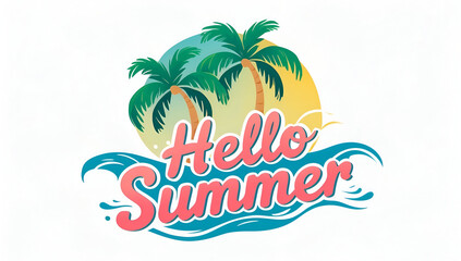 Naklejka premium Summer illustration of summer travel to the sea