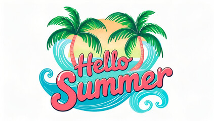 Obraz premium Summer illustration of summer travel to the sea