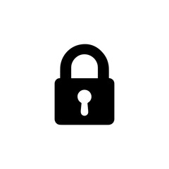 Property security lock icon with transparent background