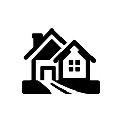 House property real estate icon with transparent background