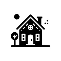 House property real estate icon with transparent background