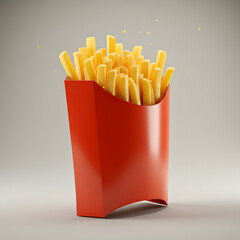 Classic French Fries in Red Carton with Golden Crisp