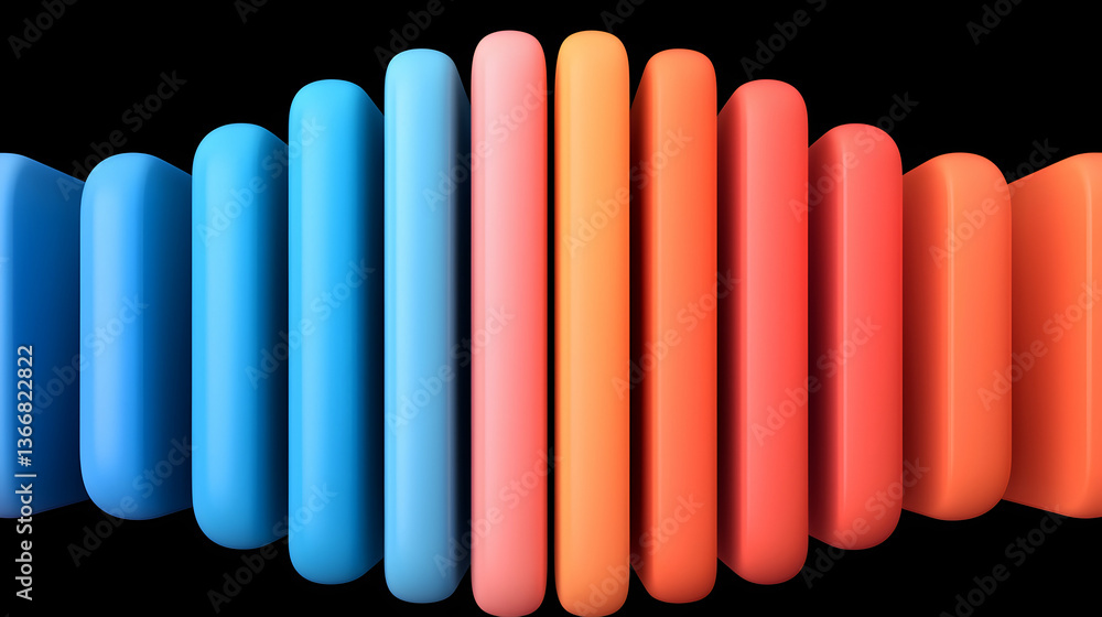 Aufkleber abstract colorful 3d columns background