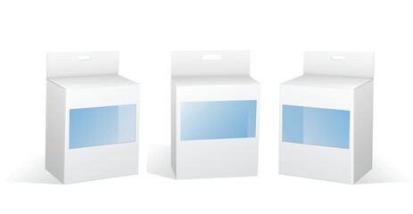 Set of Super Realistic White Box Mockup illustration Design isolated 