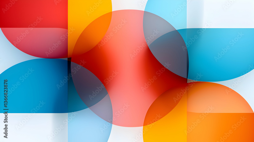Poster abstract colorful overlapping circles geometric design