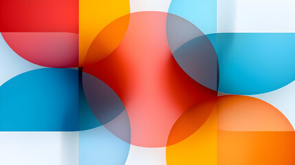 Obraz premium Abstract Colorful Overlapping Circles Geometric Design