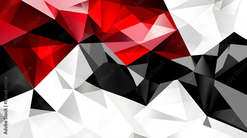Poster abstract artwork featuring a colorful geometric triangular design