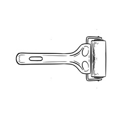 brayer vector vintage scratchatching stamp illustration for ink printing