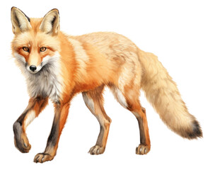 Fototapeta premium PNG Fox walking wildlife drawing animal.