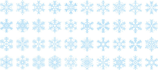 Intricate Snowflake Set Vector Clipart Illustration – Elegant Winter Ice Crystals, Frosty Holiday Elements for Christmas, Seasonal Designs, and Frozen-Themed Graphics