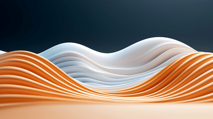 Abstract Orange and White Wave Pattern Background