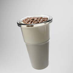 3D Realistic Creamy Boba Milk Tea